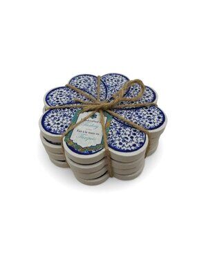 Turkish Ceramic Coasters Floral Iznik Style Drink Set Turkey